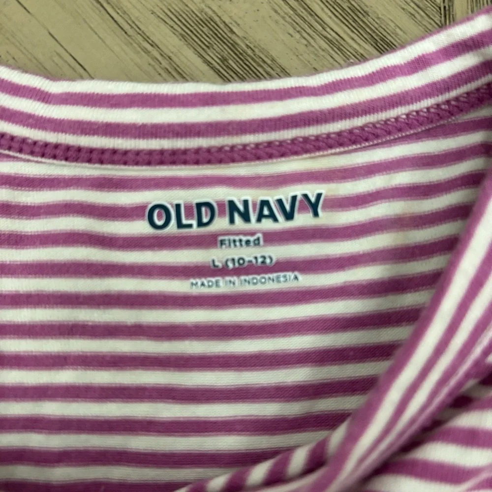 Old Navy striped pink girls tee - Picture 2 of 3